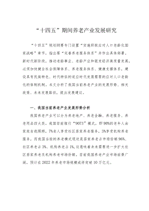 “十四五”期间养老产业发展研究.docx