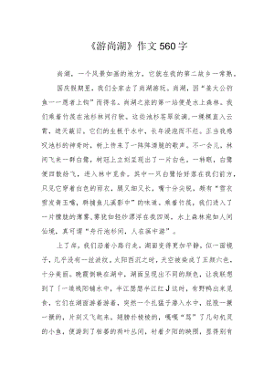 《游尚湖》作文560字.docx