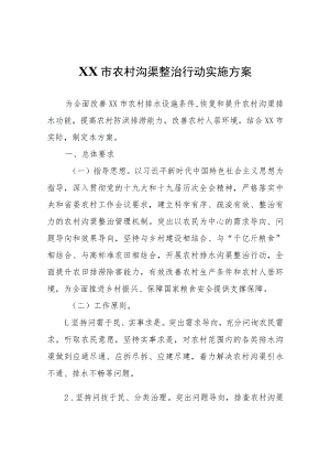 XX市农村沟渠整治行动实施方案.docx