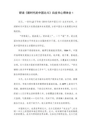 《新时代的中国北斗》白皮书研讨交流发言稿3篇.docx