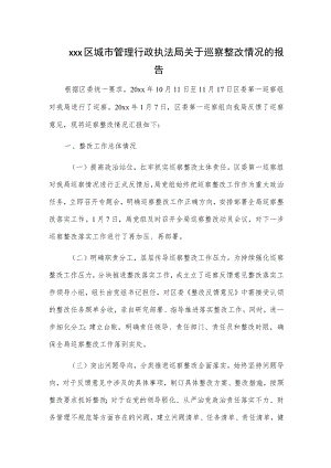 xxx区城市管理行政执法局关于巡察整改情况的报告.docx