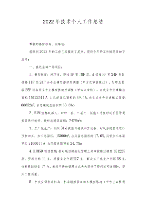 2022年技术个人工作总结.docx
