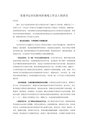 党委书记在纪检风控条线工作会上的讲话.docx