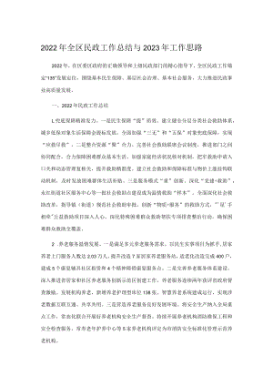 2022年全区民政工作总结与2023年工作思路.docx