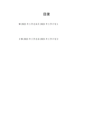 乡镇2022年工作总结及2023年工作计划思路谋划打算2篇.docx