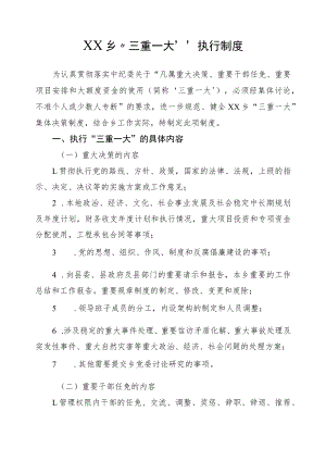 XX乡“三重一大”执行制度.docx