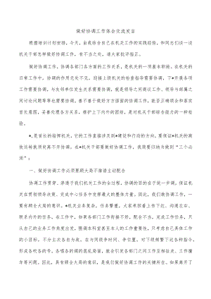 做好协调工作体会交流发言.docx