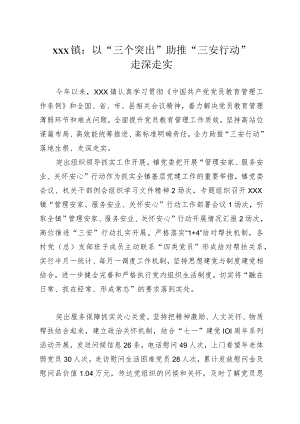 xx镇：以三个突出助推三安行动走深走实.docx