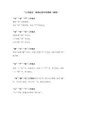 【写作素材】“三字箴言”类排比型写作提纲.docx
