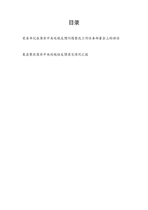 党委书记在落实中央巡视反馈问题整改工作任务部署会上的讲话和某县整改落实中央巡视组反馈意见情况汇报.docx