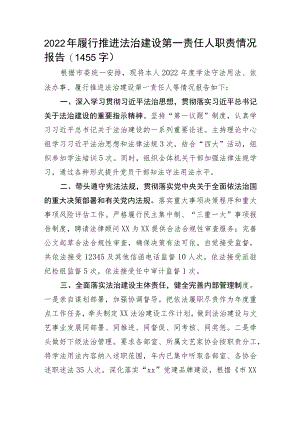 2022年履行推进法治建设第一责任人职责情况报告.docx