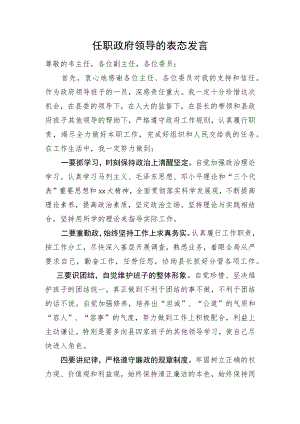任职政府领导的表态发言.docx