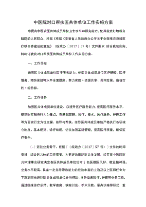中医院对口帮扶医共体单位工作实施方案汇编.docx