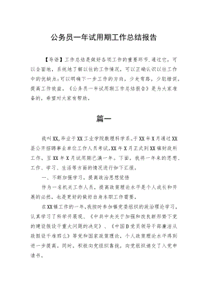 公务员一年试用期工作总结报告.docx