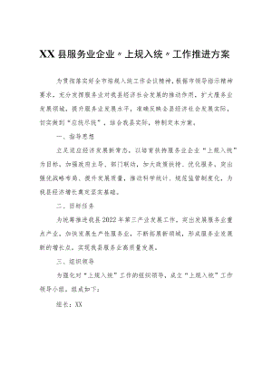 XX县服务业企业“上规入统”工作推进方案.docx