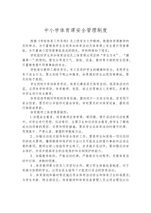 中小学体育课安全管理制度.docx