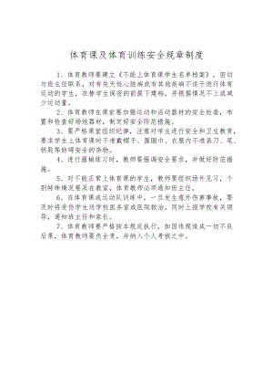 体育课及体育训练安全规章制度.docx