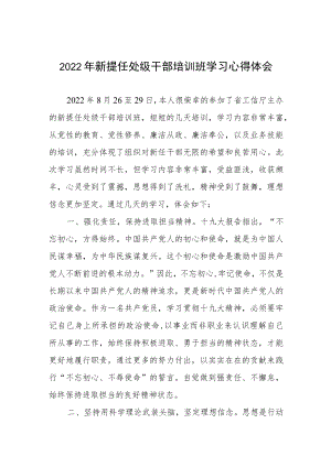 2022年新提任处级干部培训班学习心得体会.docx