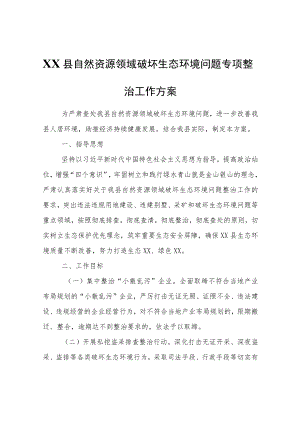 XX县自然资源领域破坏生态环境问题专项整治工作方案.docx
