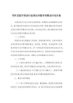 XX区医疗美容行业突出问题专项整治行动方案.docx