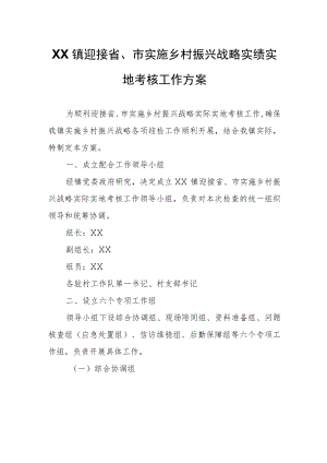 XX镇迎接省、市实施乡村振兴战略实绩实地考核工作方案.docx