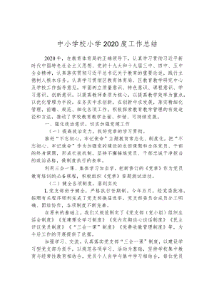 中小学校小学2020度工作总结.docx