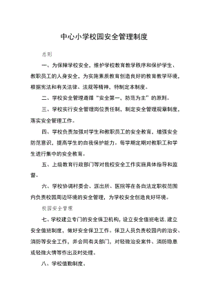 中心小学校园安全管理制度.docx