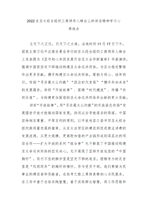 2022在亚太经合组织工商领导人峰会上的讲话精神学习心得体会3篇.docx