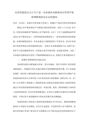 2022《关于进一步加强补充耕地项目管理严格新增耕地核实认定的通知》.docx