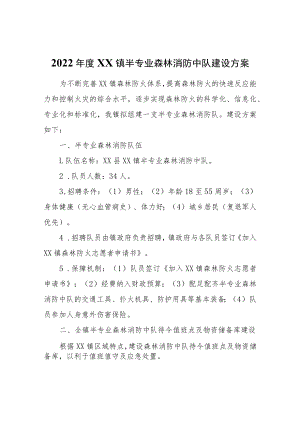 2022年度XX镇半专业森林消防中队建设方案.docx