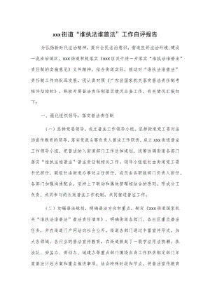 xxx街道“谁执法谁普法”工作自评报告.docx