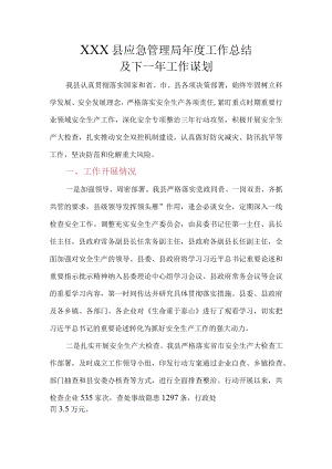 XX县应急管理局2022年度工作总结及2023年工作计划.docx