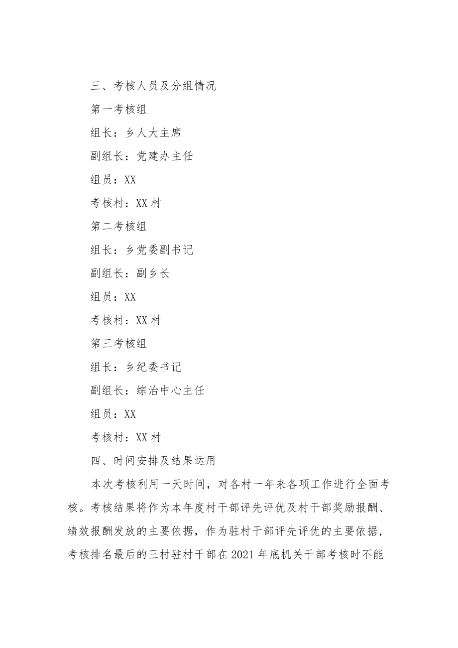 XX乡2021年度村级班子考核工作方案.docx_第2页