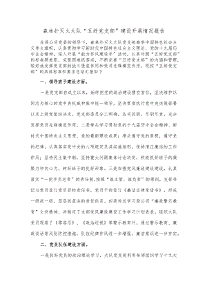 森林扑灭火大队“五好党支部”建设开展情况报告.docx