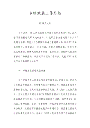 乡镇武装工作总结.docx