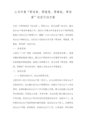 公司“零事故、零伤害”攻坚行动实施方案.docx