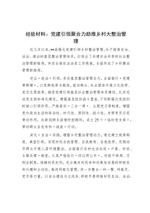 党建引领聚合力 助推乡村大治理.docx