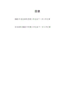 2022年区县检察院党建工作总结下一步工作打算2篇.docx