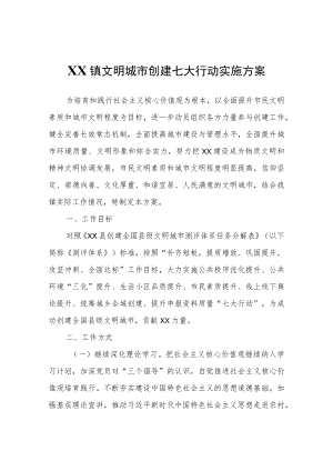 XX镇文明城市创建七大行动实施方案.docx