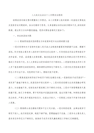 人大机关生活会个人对照发言提纲.docx