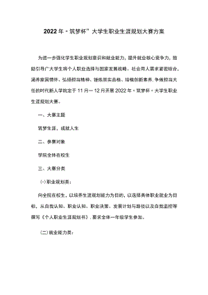 2022年“筑梦杯”大学生职业生涯规划大赛方案.docx