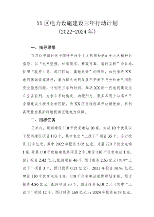 XX区电力设施建设三年行动计划（2022-2024年）.docx
