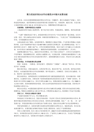 【经验交流材料】聚力党组织领办合作社 增添乡村振兴发展动能.docx