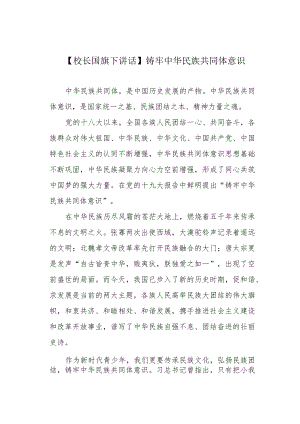 【校长国旗下讲话】铸牢中华民族共同体意识.docx