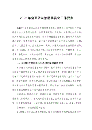 2022年全面依法治区委员会工作要点.docx