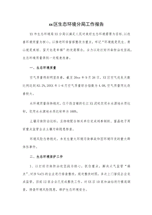 xx区生态环境分局工作报告.docx
