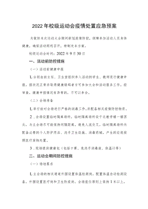 2022年校级运动会疫情处置应急预案.docx