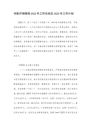 2022年市医疗保障工作局工作总结及2023年工作计划.docx