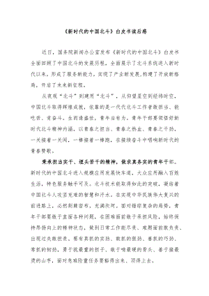 《新时代的中国北斗》白皮书读后感2篇.docx