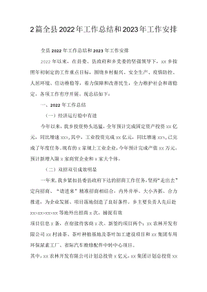 2篇全县2022年工作总结和2023年工作安排.docx
